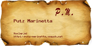 Putz Marinetta névjegykártya